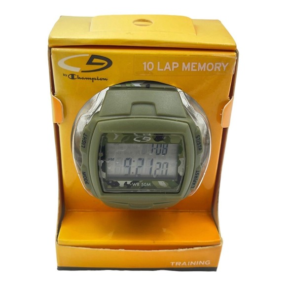 C9 By Champion CAMOUFLAGE WR50M CHRONO WRIST WATCH - New Battery - Picture 1 of 6